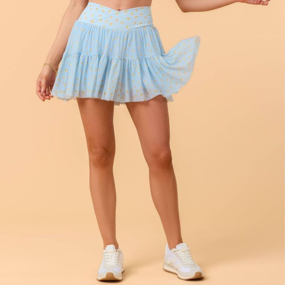 Blogilates Women's Mommy & Me Ballerina Skort - Blue Citrus Print XL - Picture 3 of 5